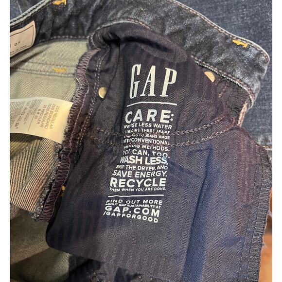 NWOT Women's Gap Long and Lean Low Rise Bootleg cut Jeans, Dark Blue, Sz 25R - Picture 12 of 12